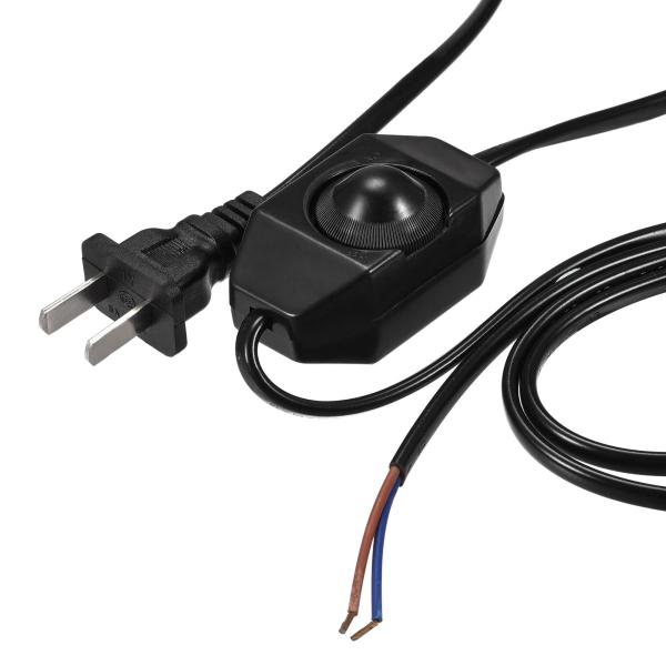 uxcell ランプコード ディマースイッチ電源線1.8 M付き 交換用ランプ修理部品 ブラック 2...