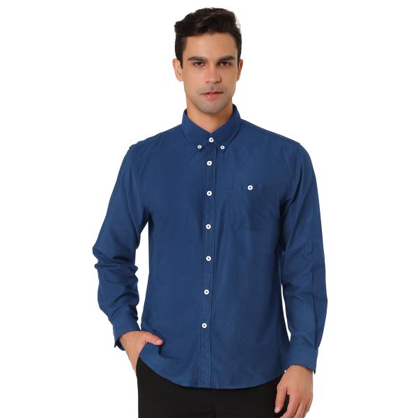 uxcell Lars Amadeus メンズ コーデュロイシャツ クラシック 長袖 無地 ポイント...