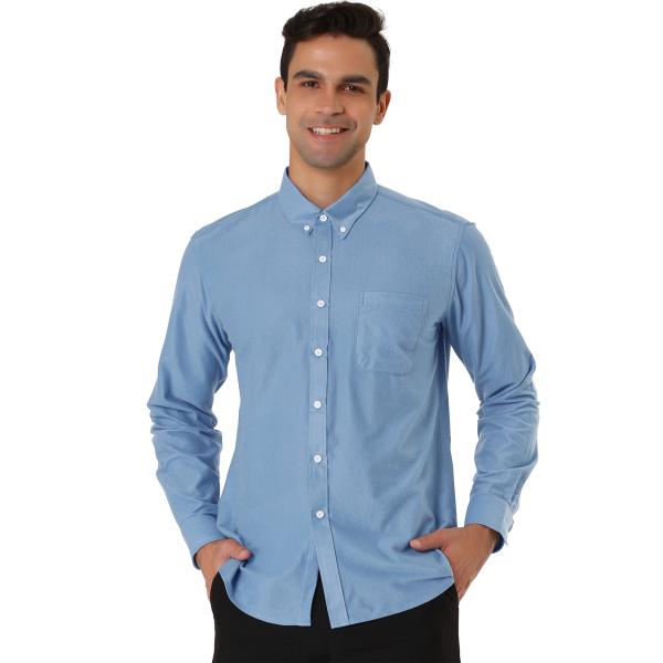 uxcell Lars Amadeus メンズ コーデュロイシャツ クラシック 長袖 無地 ポイント...