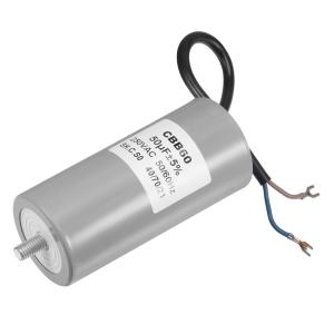 uxcell CBB60ランコンデンサ 50uF 250V AC 2ワイヤー 50/60Hz  110x50 mm M8固定スタッド モーター用｜ソウテン2号店