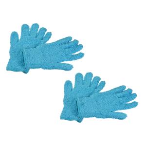 uxcell 防塵クリーニング手袋 マイクロファイバーミトン 植物 ブラインド ランプ窓用 ブルー 2ペア｜soten2