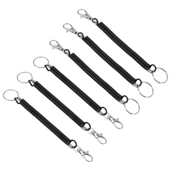 uxcell 17 cm螺旋リトラクタブルスプリングコイルキーホルダー ストレッチコードキーリング ...