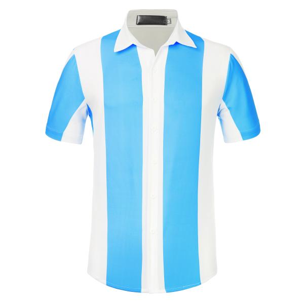 uxcell Lars Amadeus ストライプシャツ ボタンダウン ビーチ 半袖トップス シャツ...