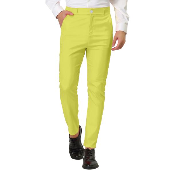 uxcell Lars Amadeus スキニーパンツ ドレスパンツ ビジネス スリムフィット フラ...