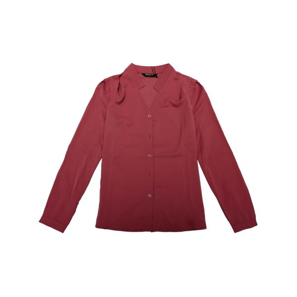 uxcell Allegra K シフォンブラウス シャツ Vネック ワーク オフィス ボタンアップ...