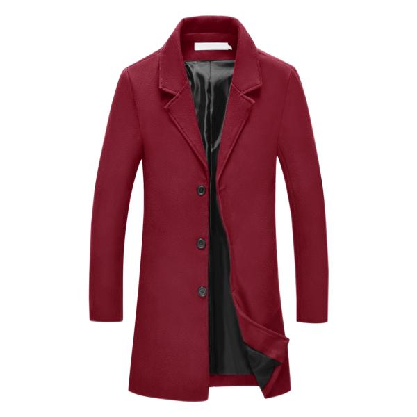 uxcell Lars Amadeus ロングピーコート オーバーコート トレンチコート ノッチシン...