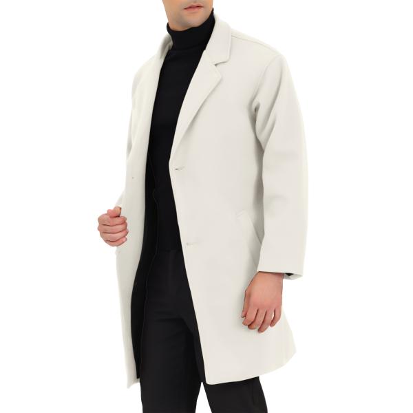 uxcell Lars Amadeus トレンチコート オーバーコート 2ボタン ノッチラペル ミド...