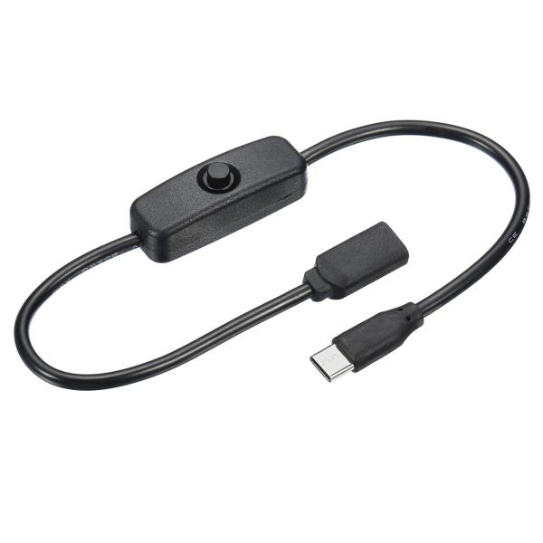 uxcell USBケーブル 304オン/オフスイッチ付き USB タイプCオス-メス 延長コード ...