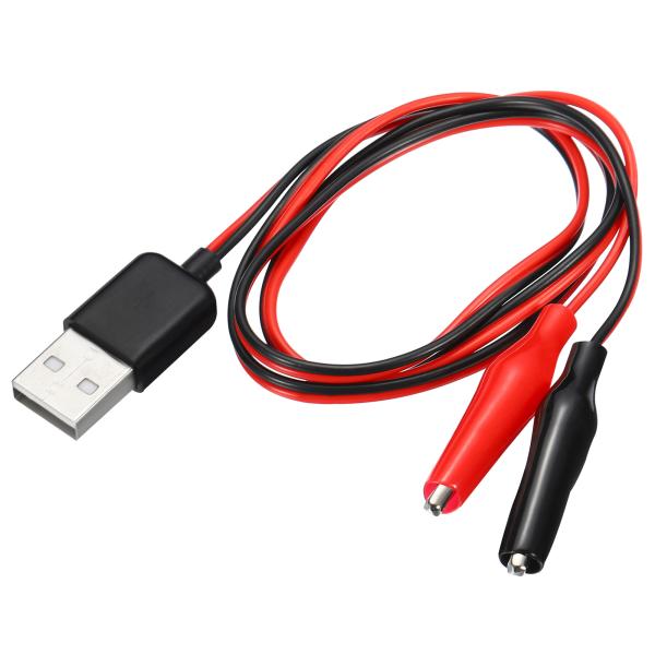 uxcell ワニクランプテストワイヤー USB オス-ワニ口クリップ 充電試験 回路アダプタ用 ブ...