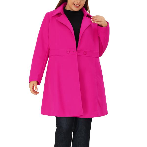 uxcell Agnes Orinda プラスサイズ 冬 コート 長袖 ラペルネック エレガント シ...