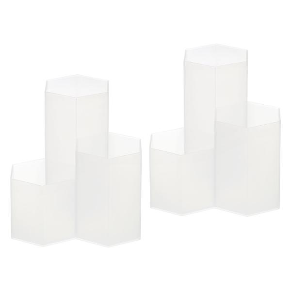 uxcell PATIKIL 鉛筆ホルダー 2本3スロット 六角形 デスクオーガナイザー ペンカップ...