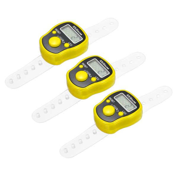 uxcell 指カウンター 範囲0-99999 5デジタル LED展示 スポーツカウント用 イエロー...