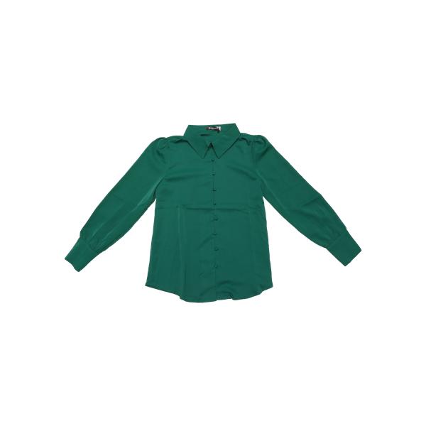 uxcell Allegra K シフォン ボタンアップシャツ パフスリーブ ヴィンテージ ポイント...