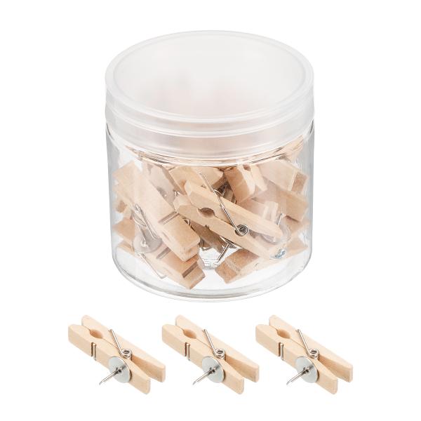 uxcell PATIKIL 木製押しピン 20個 画鋲 木製ピンクリップ オフィス 家庭用 コルク...