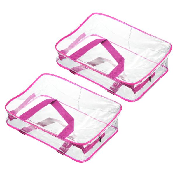 PATIKIL Lサイズ トイレタリーバッグ 2個 PVC 透明 化粧ポーチ コスメポーチ ジッパー...