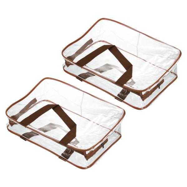 PATIKIL Lサイズ トイレタリーバッグ 2個 PVC 透明 化粧ポーチ コスメポーチ ジッパー...