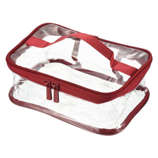 PATIKIL 21x15x9cmトイレタリーバッグ PVC 化粧ポーチ コスメポーチ ジッパー付き...