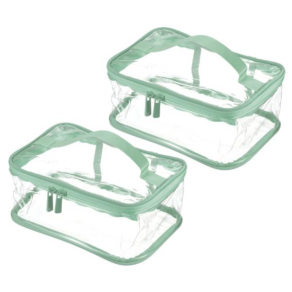 PATIKIL 21x15x9cmトイレタリーバッグ 2個 PVC 化粧ポーチ コスメポーチ ジッパ...