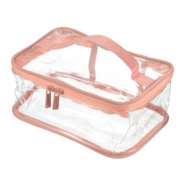 PATIKIL 21x15x9cmトイレタリーバッグ PVC 化粧ポーチ コスメポーチ ジッパー付き...