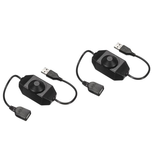 uxcell LEDストリップディマースイッチ 5V DC USB メス-オス 延長コード ロータリ...