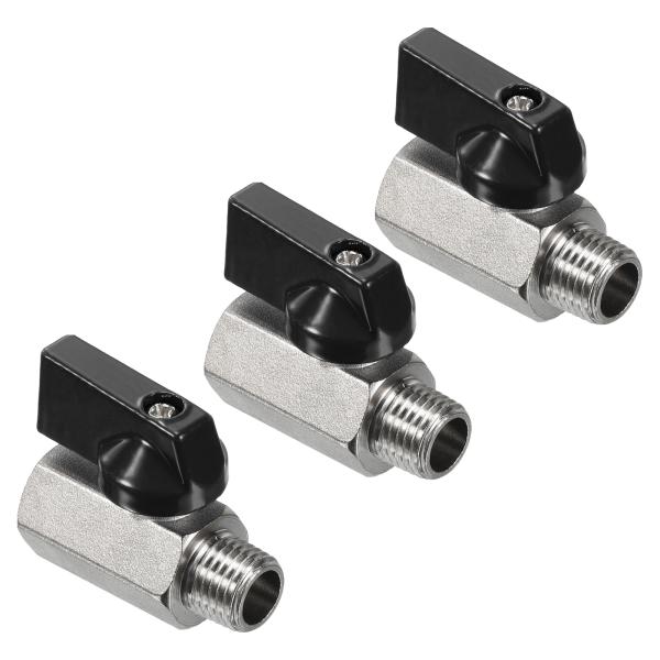 uxcell PATIKIL 1/4 NPT ボールバルブ ボール弁 真ちゅう製ミニボールバルブ 3...