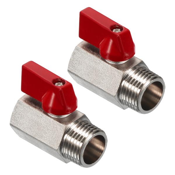 uxcell PATIKIL 1/2 NPT 真ちゅう製ボールバルブ ミニボールバルブ 2個 NPT...