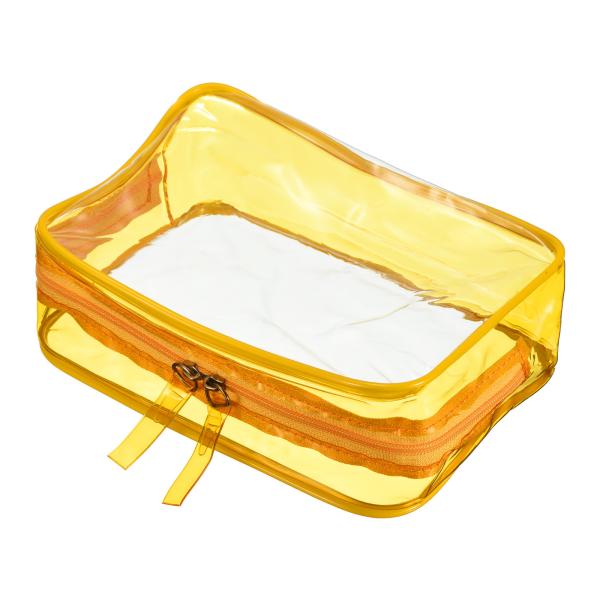 PATIKIL 17 x 6 x 12cm クリア旅行用バッグ PVC 化粧ポーチ 化粧ポーチ ジッ...