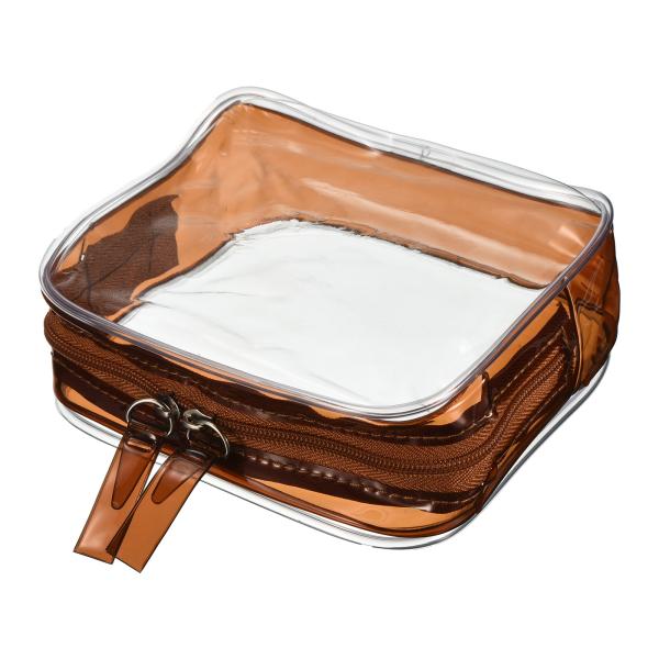 PATIKIL 11x4.5x10.5 cm クリア旅行用バッグ PVC 化粧ポーチ 化粧ポーチ ジ...