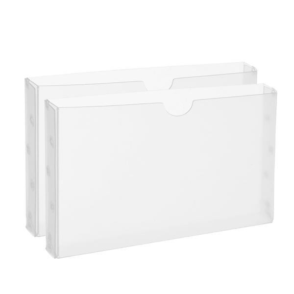 uxcell PATIKIL 90x60mm 名刺ホルダー 2個 PP 再利用 可能 防水 壁掛けデ...