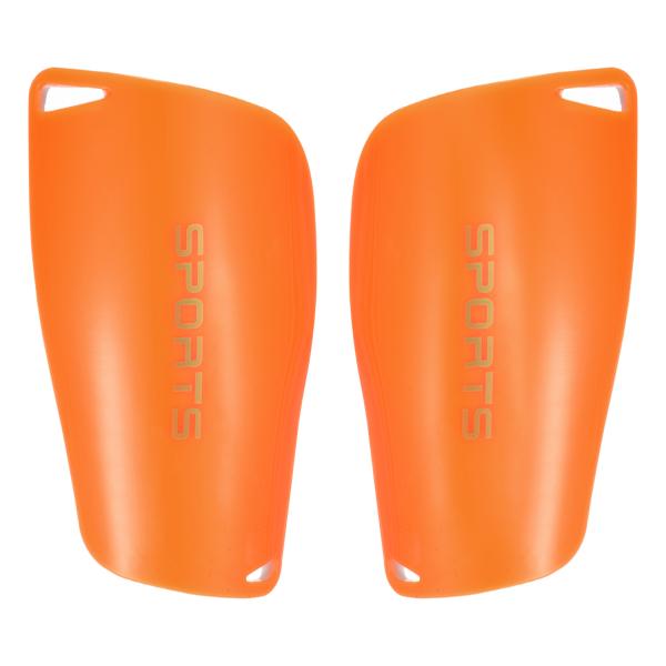 PATIKIL Sサイズ サッカーすねパッド 2個 PVC スポーツ保護ガード 若者用 オレンジ