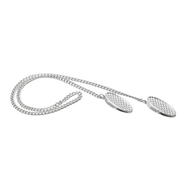 uxcell ナプ キンチェーン 480x4mm 合金 ネックビブホルダーチェーン クリップ付き ナ...