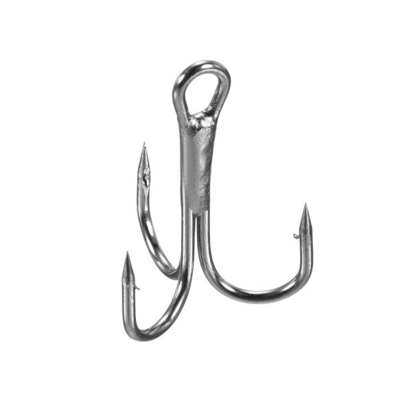 PATIKIL 8# トレブルフィッシュフック 50個 17mm長さ 炭素鋼 シャープラウンドベンド...