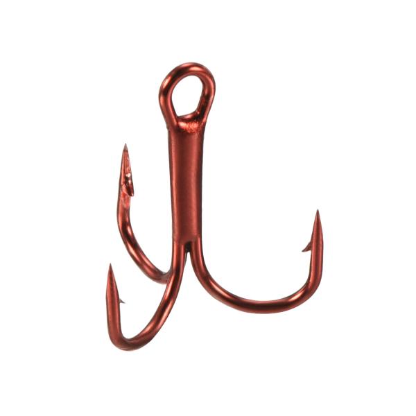 PATIKIL 8# トレブルフィッシュフック 20個 全長17 mm 炭素鋼 シャープラウンドベン...