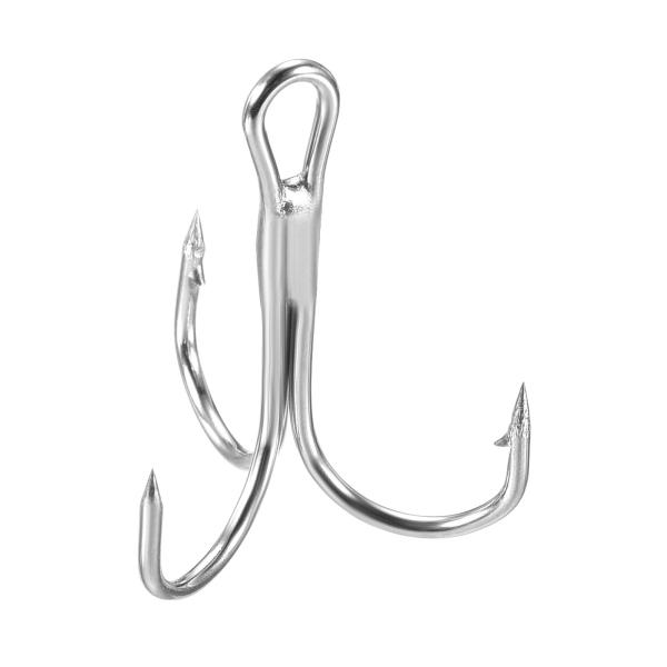 PATIKIL 4# トレブルフィッシュフック 20個 全長23mm 炭素鋼 シャープラウンドベンド...