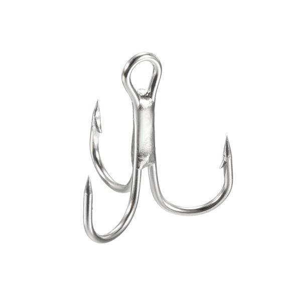 PATIKIL 8# トレブルフィッシュフック 20個 全長17mm 炭素鋼 シャープラウンドベンド...