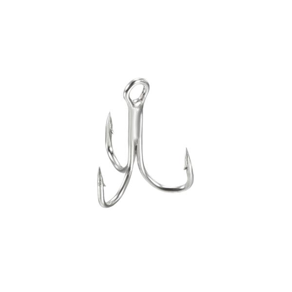 PATIKIL 14# トレブルフィッシュフック 20個 11mm長さ 炭素鋼 シャープラウンドベン...