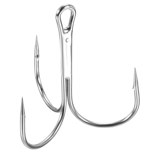 PATIKIL 5/0# トレブルフィッシュフック 20個 45mm長さ 炭素鋼 シャープラウンドベ...