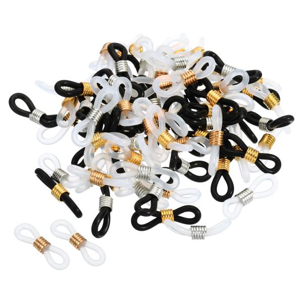 uxcell PATIKIL メガネチェーンコネクタ 80個 調整可能 滑り止め シリコーンゴム 女...