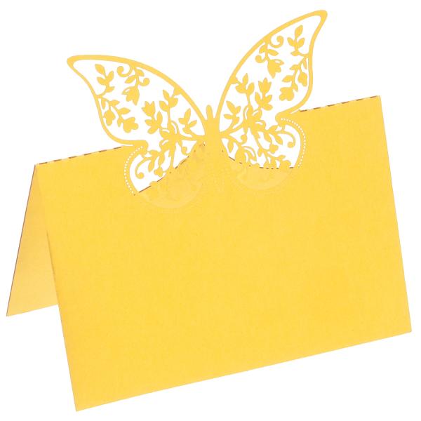 uxcell PATIKIL テーブル名前場所カード 50個 中空バタフライカットデザイン ウェディ...