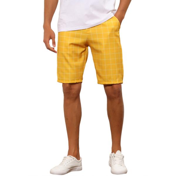 Lars Amadeus チェックショーツ プリント リラックス ギンガムチェック 格子 フラットフ...