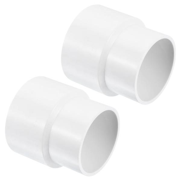 uxcell PATIKIL レデューサー用品 PVC製 ホワイト 63mmx50mmx ID 2パ...