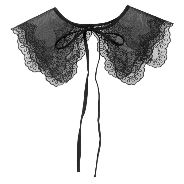 Elerevyo ブラウス 女性 取り外し可能 フェイクカラー 薄手 刺繍ミニケープチョーカー ネッ...