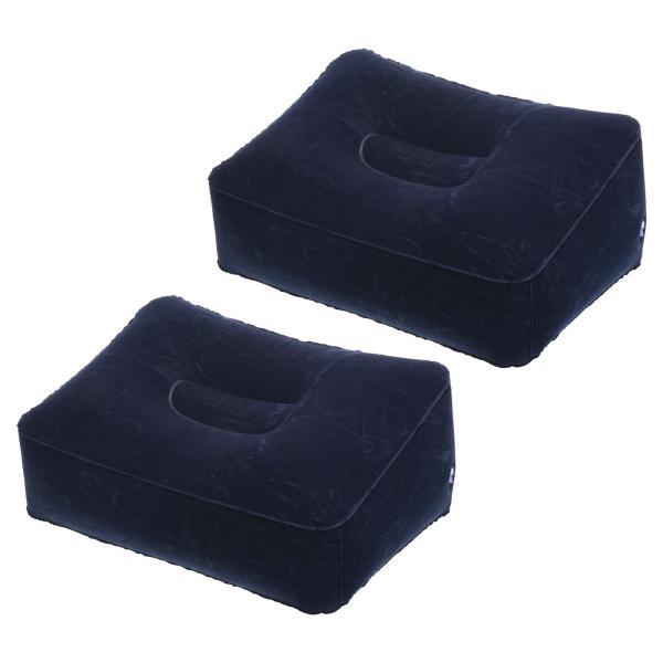 PATIKIL トラベルフットレスト枕 2個 膨張可能なフットレストクッション カーシートフットレス...