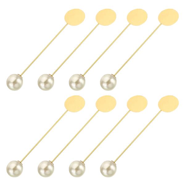 uxcell 丸型ブローチピン 80mm メタルトレイスティックラペルピン ロング針クリップ ゴール...