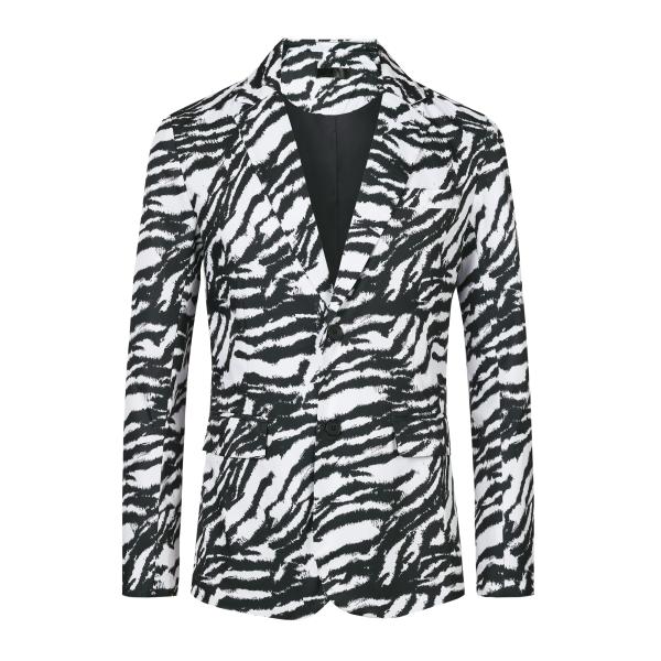 Lars Amadeus ブレザー メンズ ジャケット ヒョウ柄 長袖 ノッチドラペル スリム カジ...