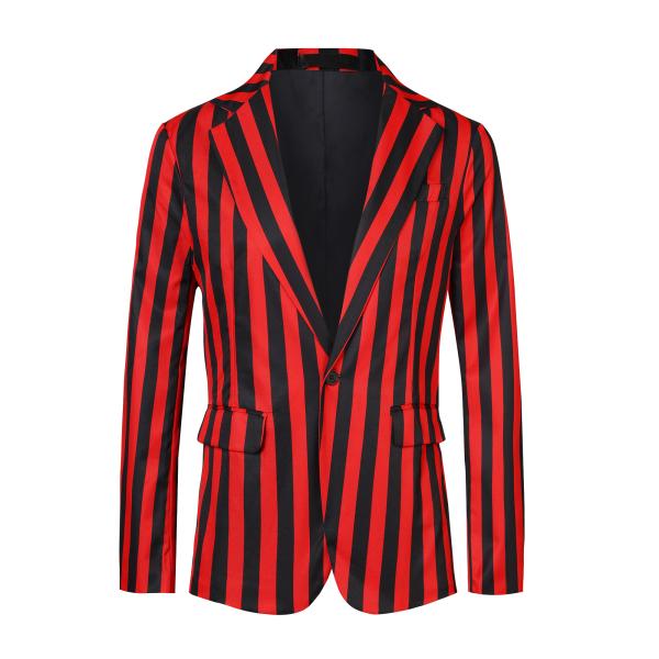 Lars Amadeus カジュアルジャケット コート ブレザー 縦縞 ボーダー柄 長袖 ビジネス ...