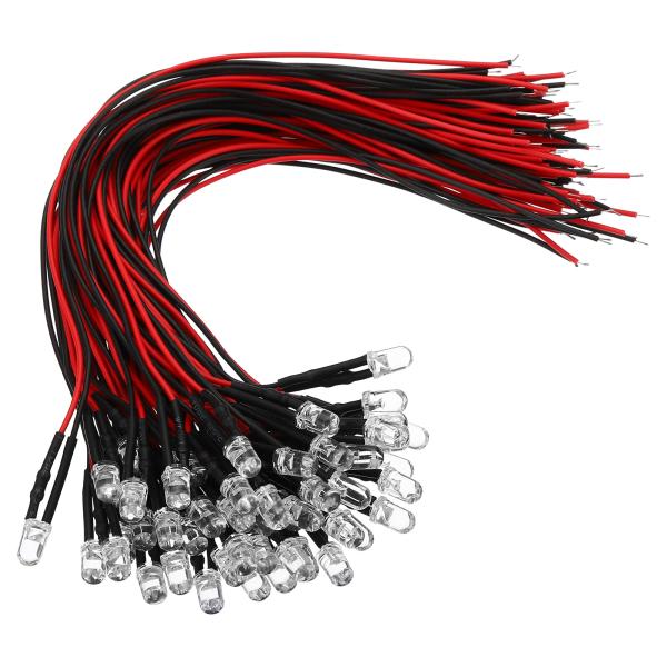 PATIKIL 3V - 6V 5mm LED発光ダイオード、90個入りプリ配線ミニLEDライト電球...