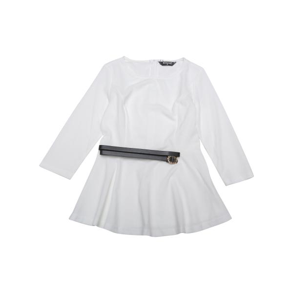 Allegra K ブラウス ペプラムトップス ラウンドネック 七分袖シャツ ベルト付き エレガント...