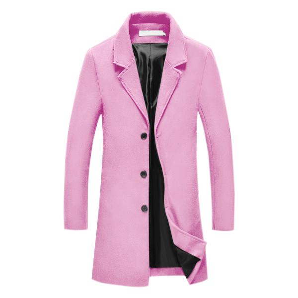 Lars Amadeus ロングピーコート オーバーコート トレンチコート ノッチラペル シングルブ...