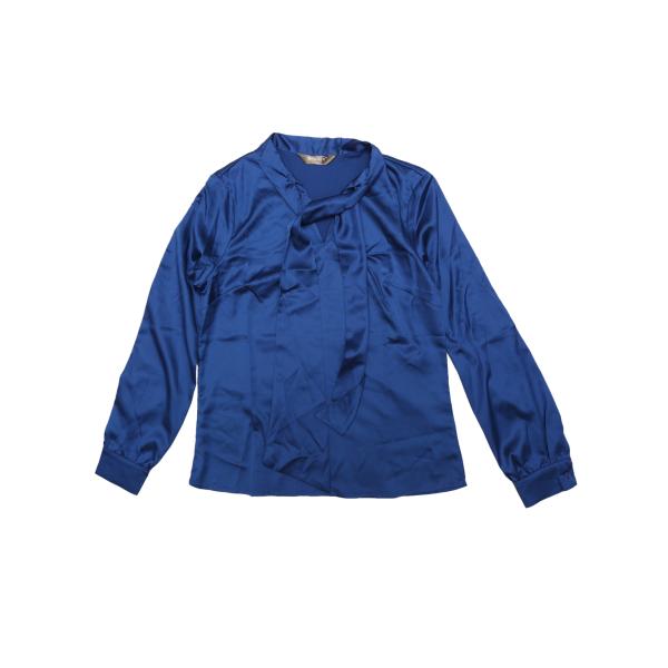 Allegra K サテンブラウス オフィスシャツ ボウタイネック トップス ソリッド ワーク レデ...